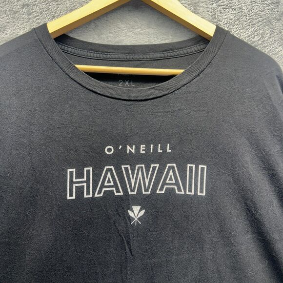 O'Neill Hawaii Shirt Mens 2XL Black Long Sleeve Graphic Surf Travel Tee - Picture 10 of 10